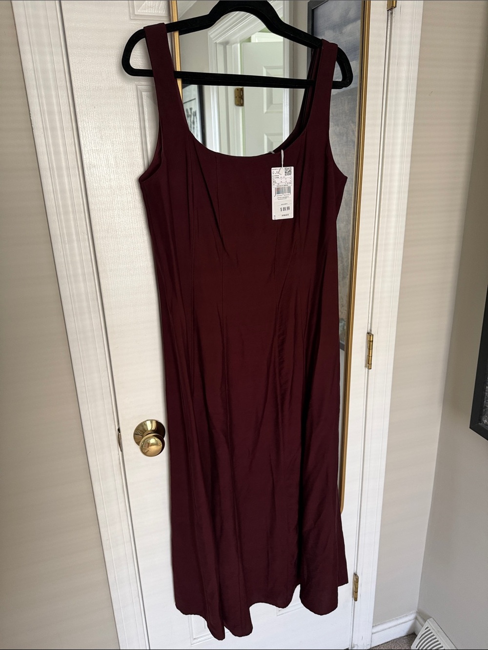 Classic A-line Midi- Deep Burgundy